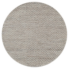 Beige Garry Hand-Woven Wool Round Rug