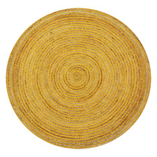 Gold Spiral Braided Jute Round Rug