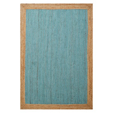 Teal Blue George Braided Jute Rug