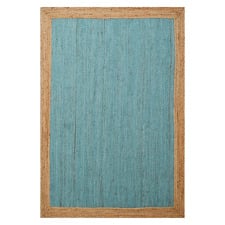 Teal Blue George Braided Jute Rug