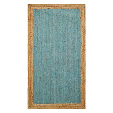 Teal Blue George Braided Jute Rug