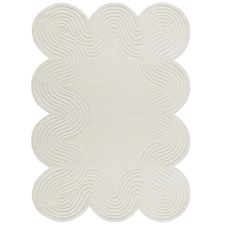 Vanilla Swirl Shaped Wool Rug
