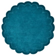 Fiorella Scalloped Hand-Tufted Wool Round Rug