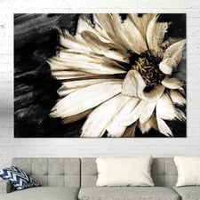 Cream Petal Stretched Canvas Wall Art