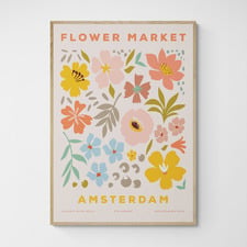 Amsterdam Flower Market Printed Wall Art