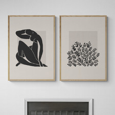 Black Cut-Outs Printed Wall Art Diptych