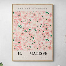 Pink Flowers Printed Wall Art
