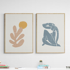2 Piece Orange Coral Printed Wall Art Set