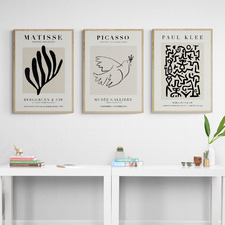 Midcentury Exhibition Printed Wall Art Triptych