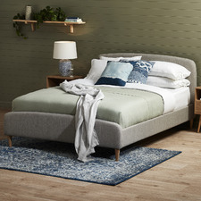 Grey Nordic Deco Upholstered Bed