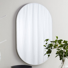 White Tate Oval Metal Framed Wall Mirror