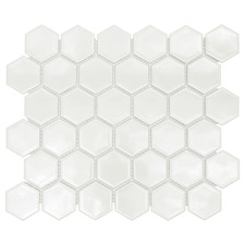 White Hexagon Porcelain Mosaic Tile