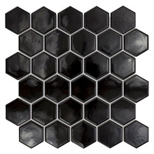 Black Honeycomb Porcelain Mosaic Tile