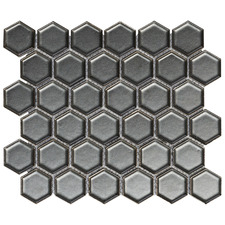 Palm Hexagon Gloss Terracotta Mosaic Tile