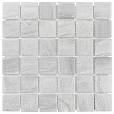 Grey Holy Grid Matt Porcelain Mosaic Tile