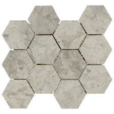 Grey Thala Honeycomb Stone Mosaic Tile