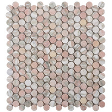 Penny Round Norwegian Rose Marble Mosaic Tile