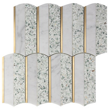 Orient Green Plycord Terrazzo & Marble Mosaic Tile