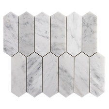 White Picket Stone Mosaic Tile