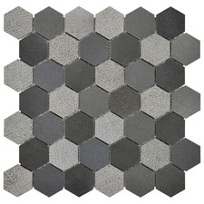 Grey Hexagonal Basalt Stone Mosaic Tile