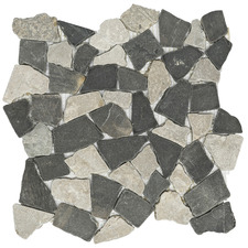 Grey Crazypave Tumbled Marble Mosaic Tile