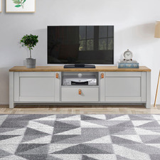180cm Natural & Light Grey Leiv TV Unit