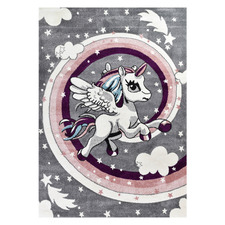 Pink & Grey Unicorn Rug