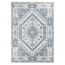 Cream Blue Calmly Power-Loomed Rug