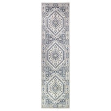 Cream Blue Calmly Power-Loomed Runner