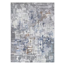 Grey & Blue Nima Power-Loomed Area Rug