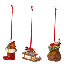 3 Piece Nostalgic Christmas Presents Hanging Ornament Set