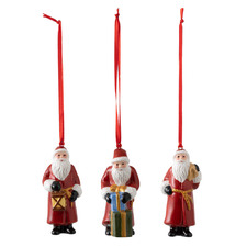 3 Piece Nostalgic Santa Hanging Ornament Set