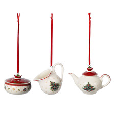 3 Piece Toy's Delight Festive Coffee Hanging Ornament Set