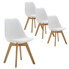 White Eames Inspired Dining Chairs (Set of 4)