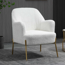 Vanilla White Bear Boucle Accent Chair