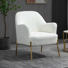 White Demeter Boucle Accent Chair