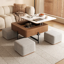 4 Seater Merritt Square Coffee Table & Stool Set