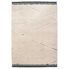 Cream Black Liege Power-Loomed Rug