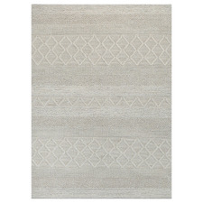 Ivory Vittoria Hand-Knotted Wool-Blend Rug