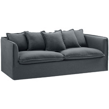 Charcoal Montauk 3 Seater Slipcover Sofa