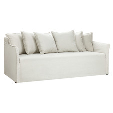 Natural Fitzroy 3 Seater Slipcover Sofa