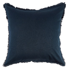 Navy Maia Fringed Cotton-Linen European Pillowcases (Set of 2)