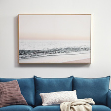 Blush Seascape Framed Canvas Wall Art