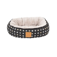 Black Metallic Cross Reversible Cat Bed