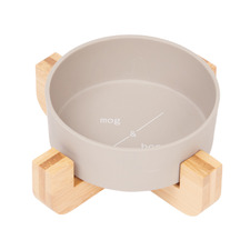 Single Bamboo Cat Bowl with Stand