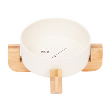 Single Bamboo Cat Bowl with Stand