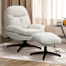 2 Piece Meris Swivel Accent Chair & Footstool Set