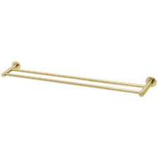 Round Radii Double Bar Brass Towel Rail
