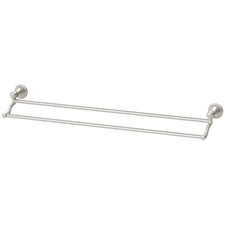 Nostalgia 750mm Double Bar Vertical Brass Towel Rail