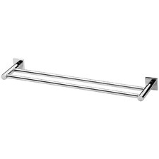 Square Radii Double Bar Brass Towel Rail